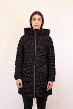 Load image into Gallery viewer, Julie Vegan Down Coat | Black Leopard