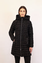 Load image into Gallery viewer, Julie Vegan Down Coat | Black Leopard