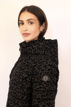 Load image into Gallery viewer, Julie Vegan Down Coat | Black Leopard