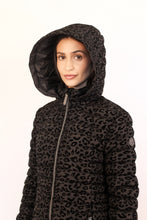 Load image into Gallery viewer, Julie Vegan Down Coat | Black Leopard