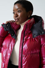 Load image into Gallery viewer, Fria Long Down Coat | Dark Lipstick Red 2