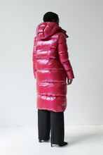 Load image into Gallery viewer, Fria Long Down Coat | Dark Lipstick Red 5