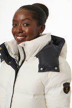 Load image into Gallery viewer, Fria Long Down Coat | White & Black 4