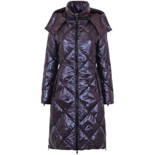 Load image into Gallery viewer, Saga Long Vegan Down Coat | Aubergine