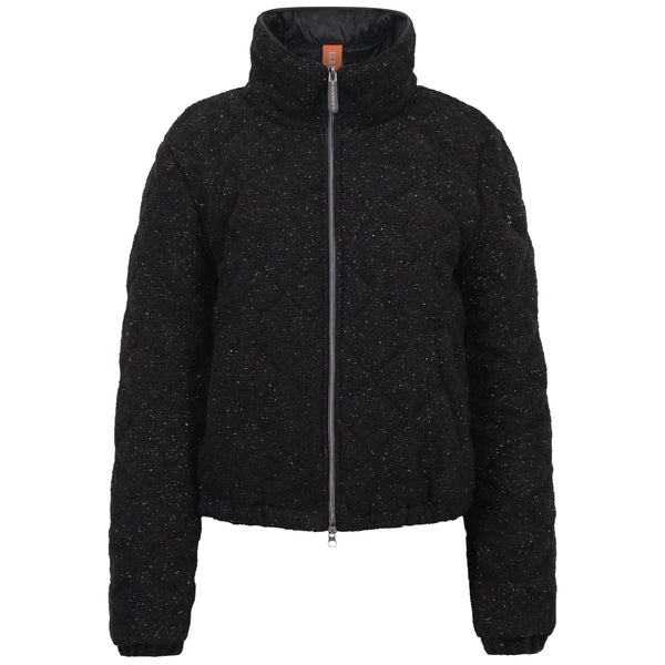 Stella Vegan Down Bomber | Black Shimmer