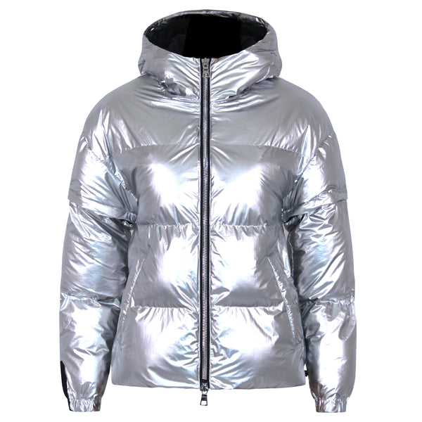 Soley Vegan Down 2 in 1 Jacket | Metallic Silver