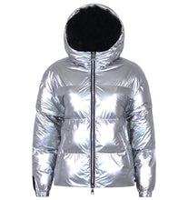 Load image into Gallery viewer, Soley Vegan Down 2 in 1 Jacket | Metallic Silver