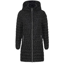 Load image into Gallery viewer, Julie Vegan Down Coat | Black Leopard