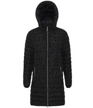 Load image into Gallery viewer, Julie Vegan Down Coat | Black Leopard
