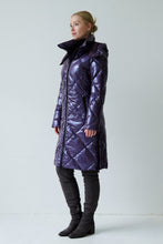 Load image into Gallery viewer, Saga Long Vegan Down Coat | Aubergine