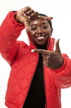 Load image into Gallery viewer, Stella Vegan Down Bomber | Chili Red 5