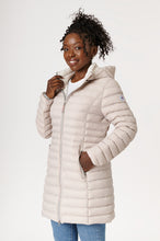 Load image into Gallery viewer, Julie Vegan Down Coat | Linen & Off White