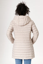 Load image into Gallery viewer, Julie Vegan Down Coat | Linen & Off White 4