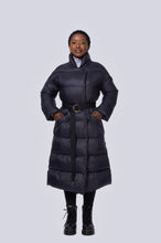 Load image into Gallery viewer, Posh Long Vegan Down Coat | Black 2