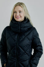 Load image into Gallery viewer, Saga Long Vegan Down Coat| Black
