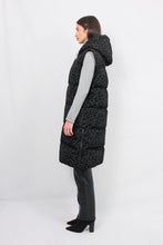 Load image into Gallery viewer, Glaze Long Down Vest | Black Leopard
