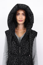 Load image into Gallery viewer, Glaze Long Down Vest | Black Leopard
