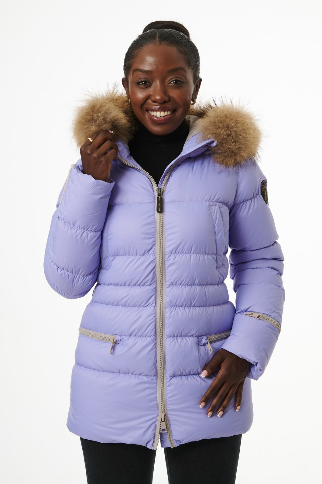 Earth Spirit Long Down Jacket | Lavender & Linen