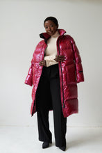 Load image into Gallery viewer, Fria Long Down Coat | Dark Lipstick Red 6
