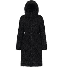 Load image into Gallery viewer, Saga Long Vegan Down Coat | Black Leopard
