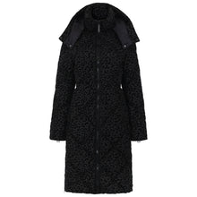 Load image into Gallery viewer, Saga Long Vegan Down Coat | Black Leopard
