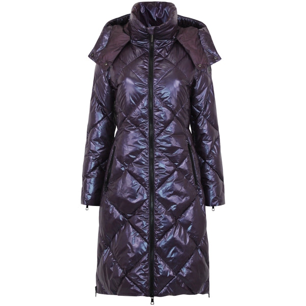 Saga Long Vegan Down Coat | Aubergine