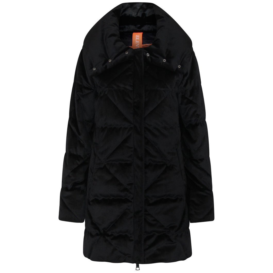 Alva Vegan Down Coat | Black Velvet