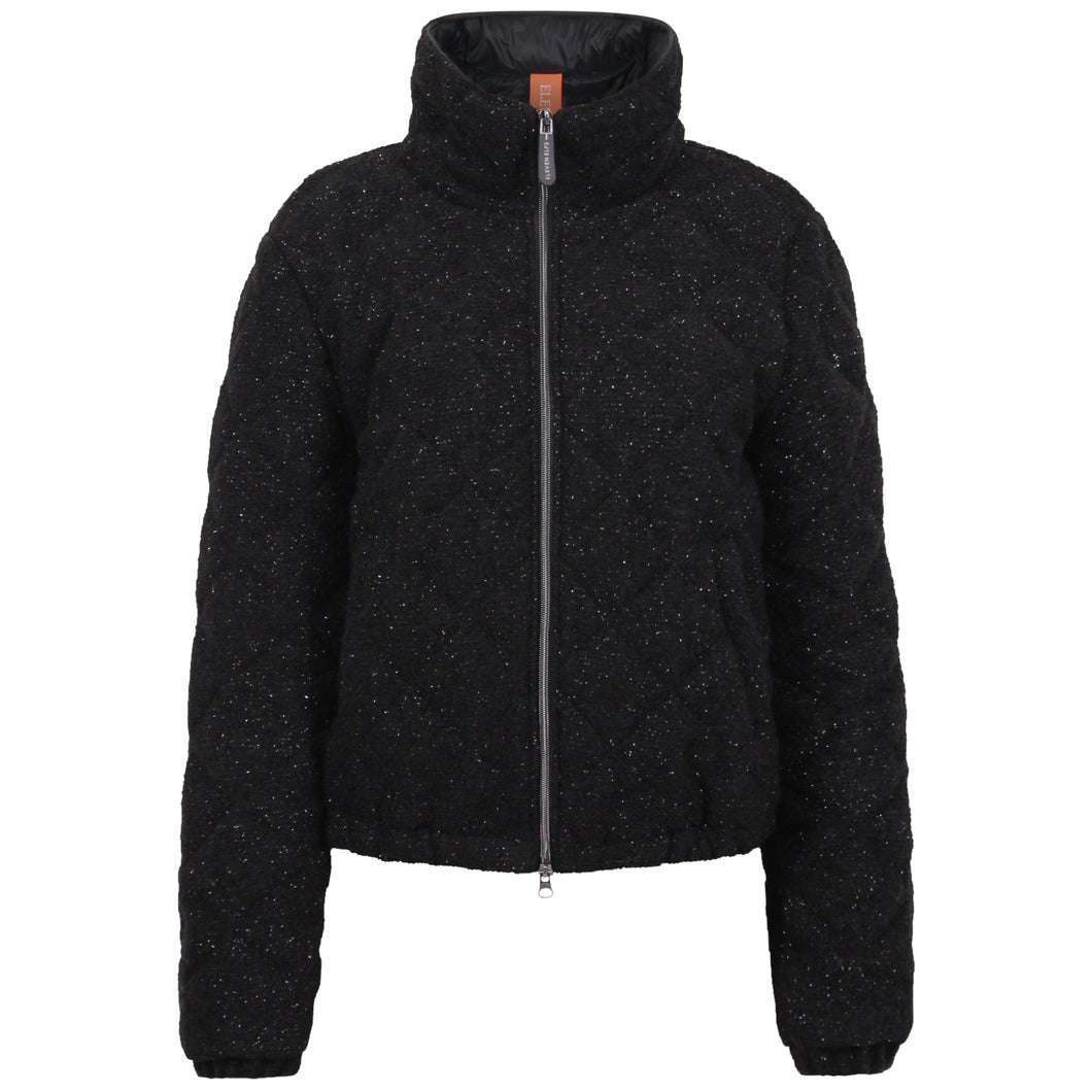 Stella Vegan Down Bomber | Black Shimmer