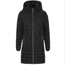 Load image into Gallery viewer, Julie Vegan Down Coat | Black Leopard
