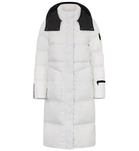 Load image into Gallery viewer, Fria Long Down Coat | White &amp; Black
