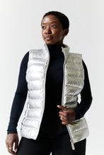 Load image into Gallery viewer, Melian Short Vegan Down Vest | Metallic Silver 4
