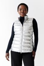 Load image into Gallery viewer, Melian Short Vegan Down Vest | Metallic Silver 5
