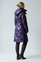Load image into Gallery viewer, Saga Long Vegan Down Coat | Aubergine 4
