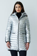 Load image into Gallery viewer, Shannon Vegan Down Jacket  | Metallic Silver
