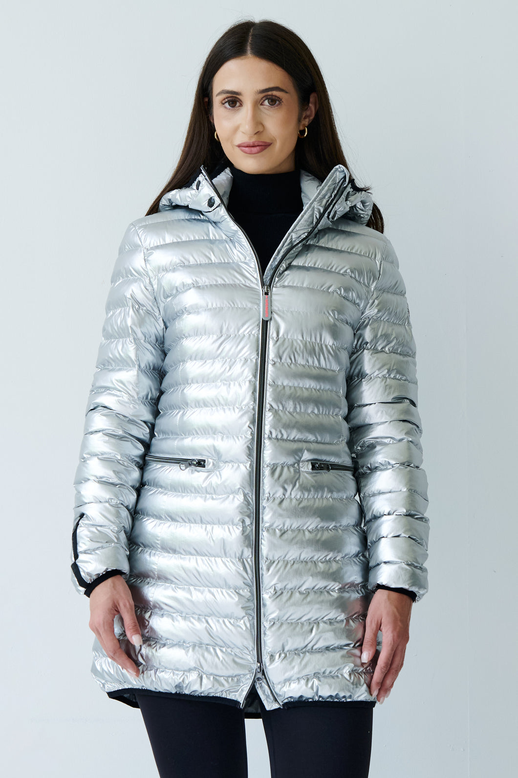 Shannon Vegan Down Jacket  | Metallic Silver