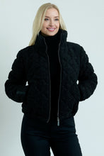 Load image into Gallery viewer, Stella Vegan Down Bomber | Black Shimmer

