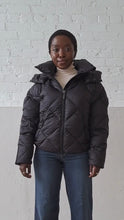 Load and play video in Gallery viewer, Zoe Down Bomber Jacket | Black
