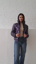 Load and play video in Gallery viewer, Stella Vegan Down Bomber | Aubergine 
