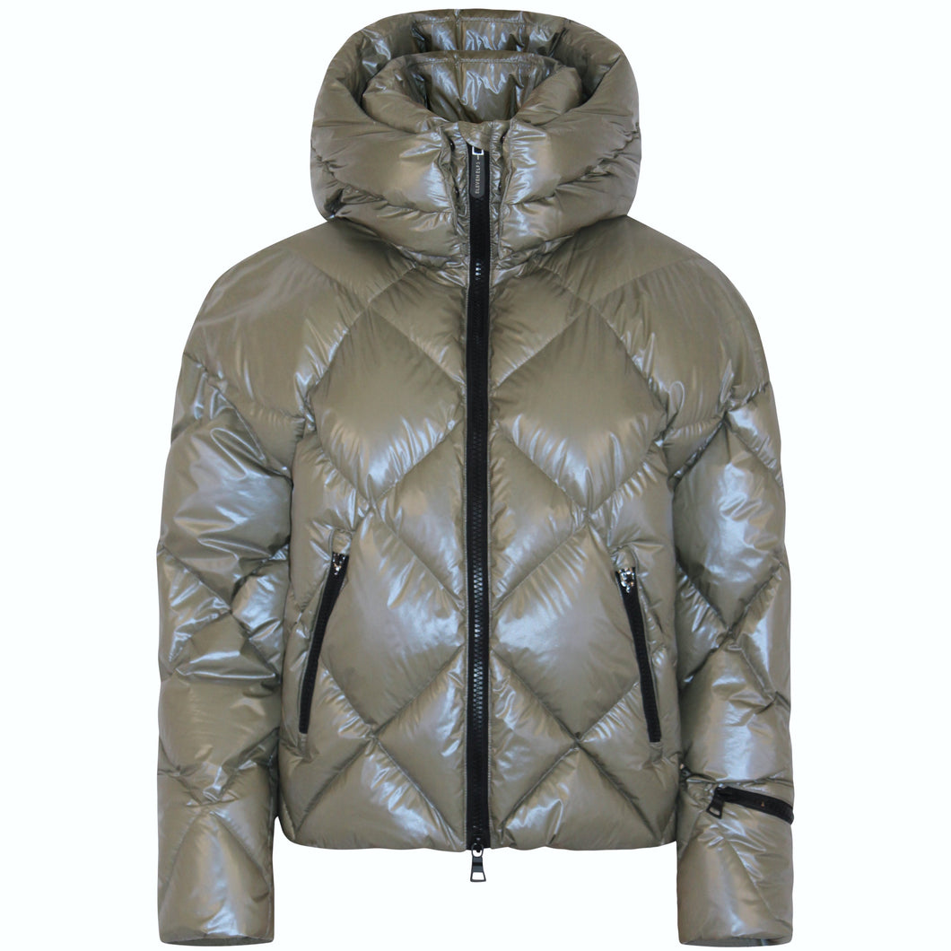 Zoe Down Bomber Jacket | Olive