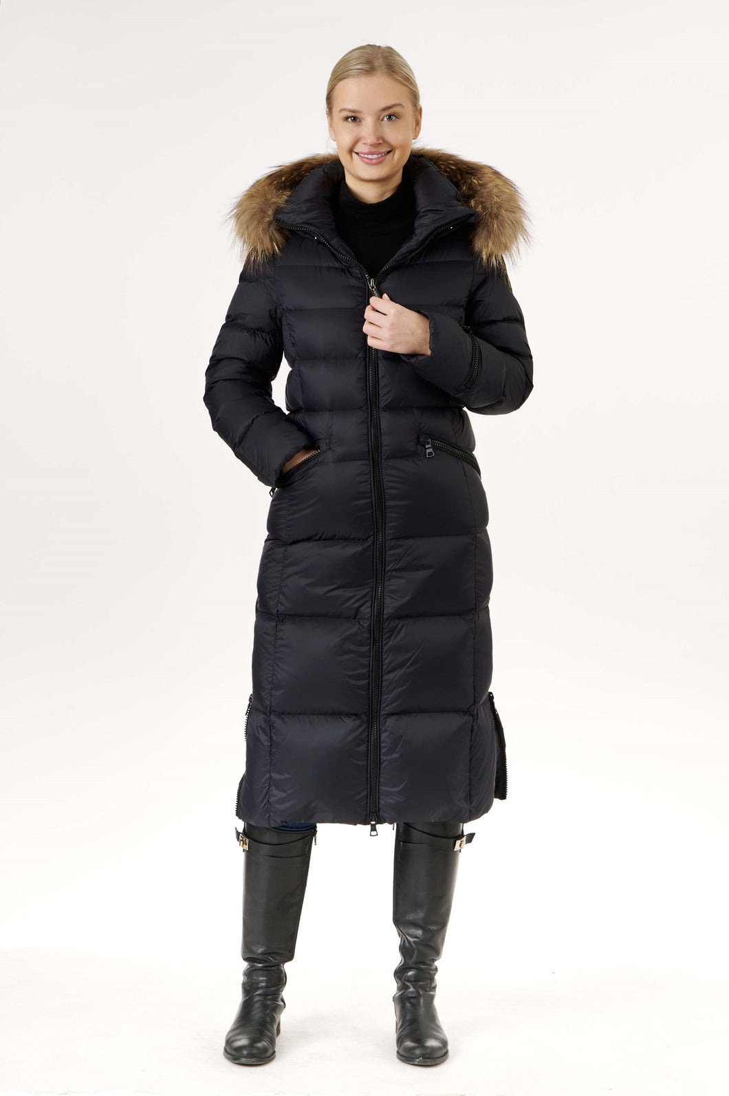 Iclyn Long Down Coat| Black