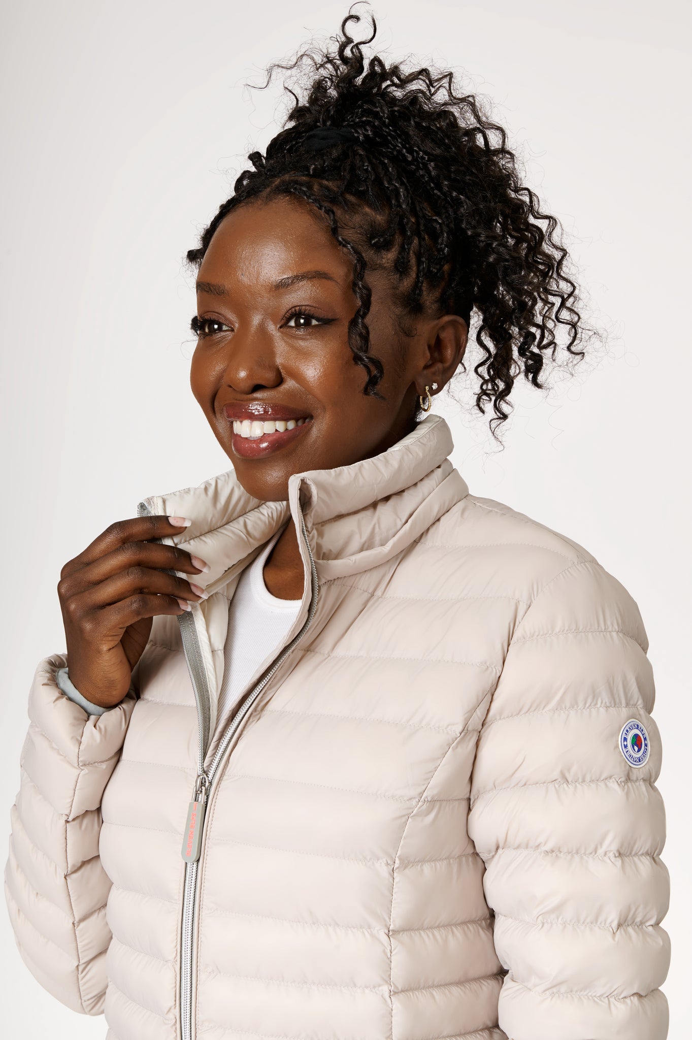 Julie Vegan Down Coat Linen Off White S